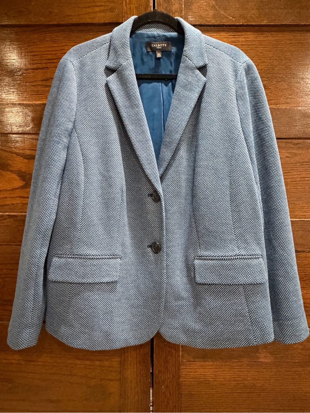 Talbots 16W Blue teal Textured stretch Women’s Blazer coat jacket business suit